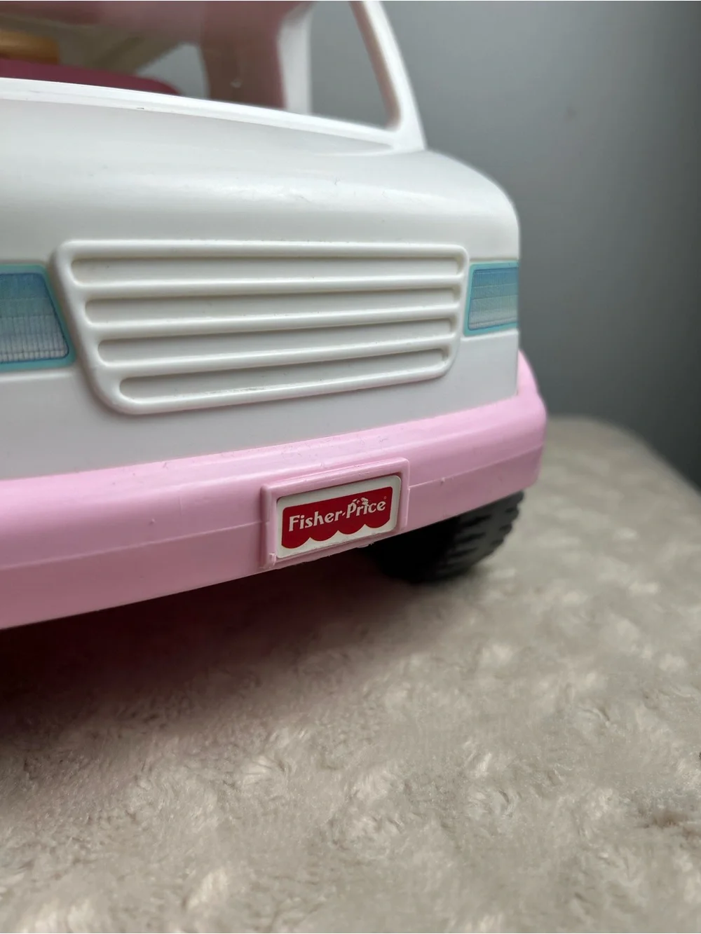 Vintage Fisher Price Loving Family RV Camper Van Pink White